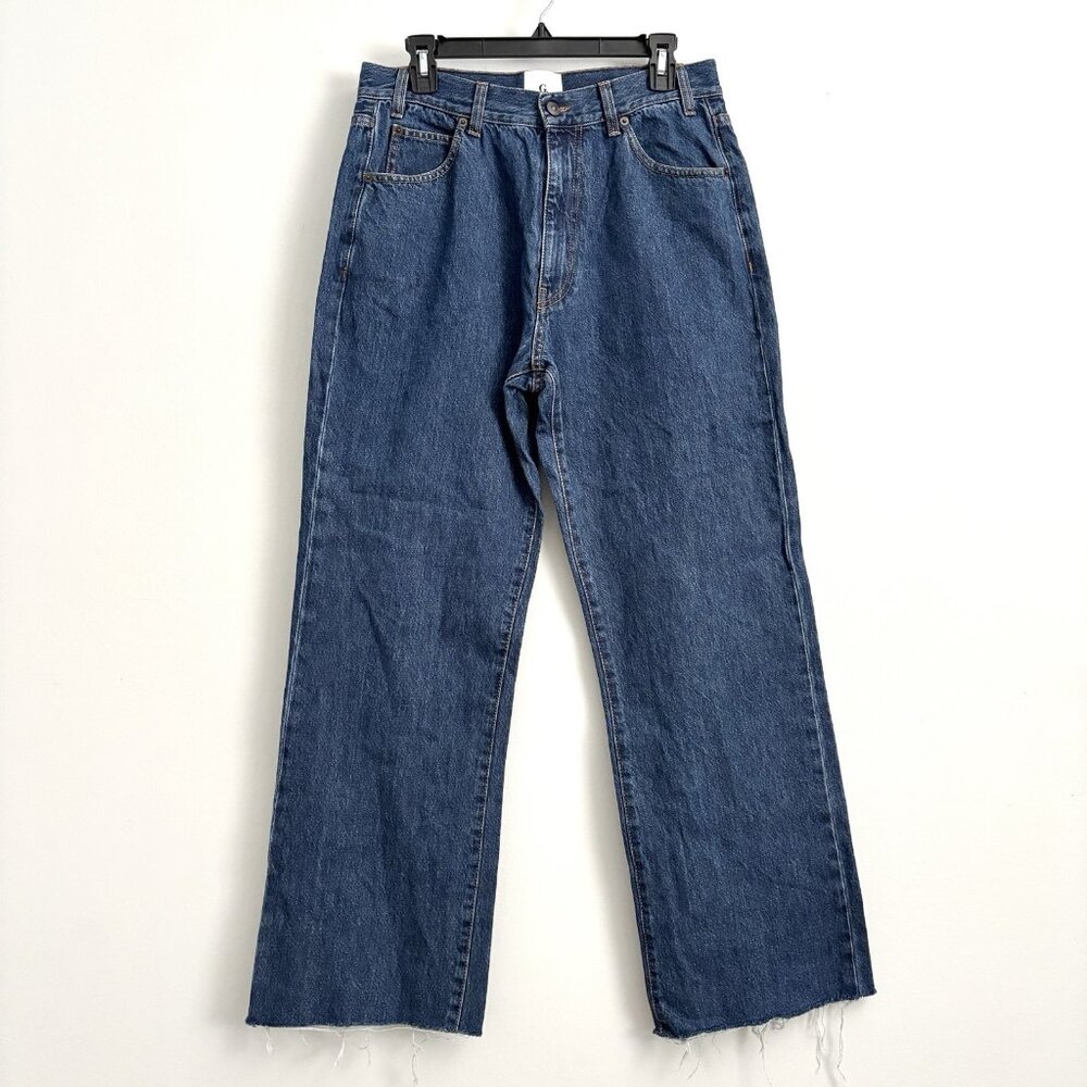 GOOP...wide Leg Jeans With Raw Hem